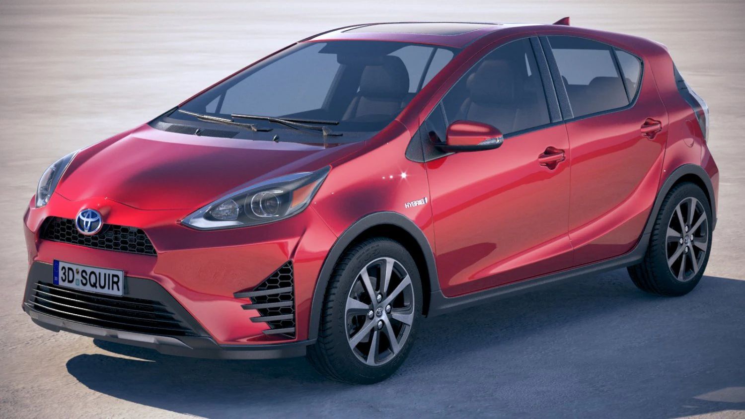 Toyota Prius C 2018 3D Model .c4d .max .obj .3ds .fbx .stl .blend 