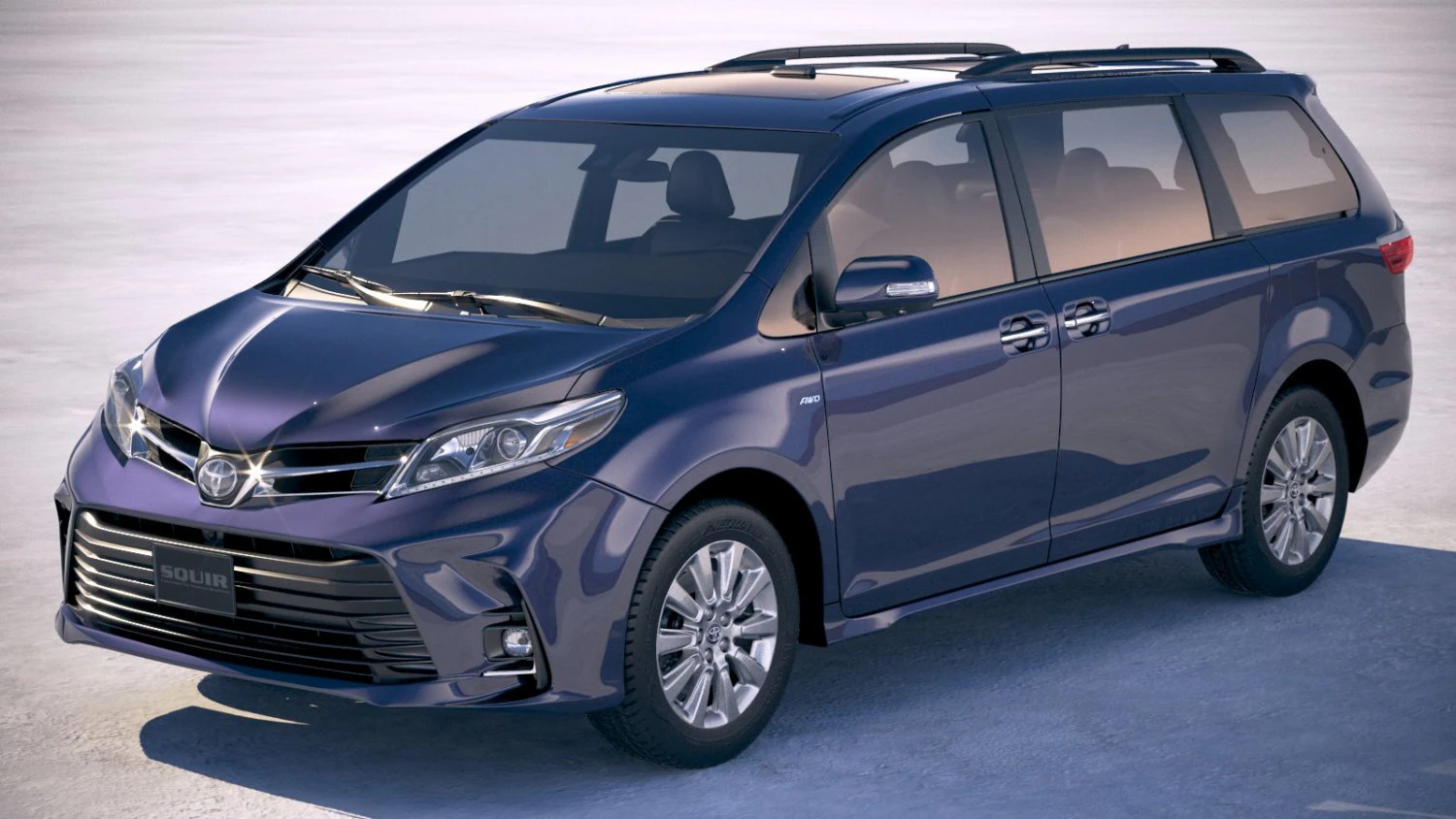 Toyota Sienna 2018 3D Model .c4d .max .obj .3ds .fbx .stl .blend