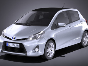 Toyota Yaris Hybrid 2014 vray 3D Model