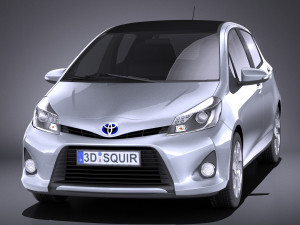 Toyota Yaris Hybrid 2014 vray Modèle 3D