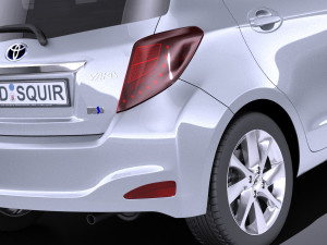 Toyota Yaris Hybrid 2014 vray Modèle 3D