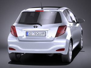 Toyota Yaris Hybrid 2014 vray Modèle 3D