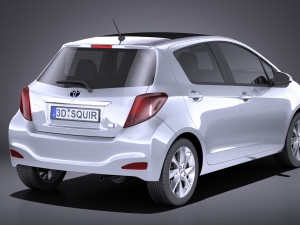 Toyota Yaris Hybrid 2014 vray Modèle 3D