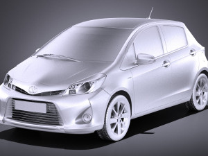 Toyota Yaris Hybrid 2014 vray Modèle 3D