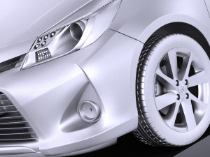 Toyota Yaris Hybrid 2014 vray Modèle 3D