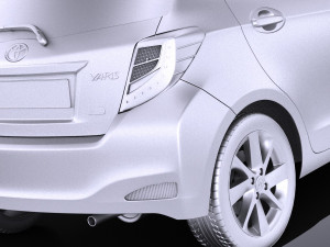 Toyota Yaris Hybrid 2014 vray Modèle 3D