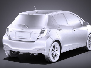 Toyota Yaris Hybrid 2014 vray Modèle 3D