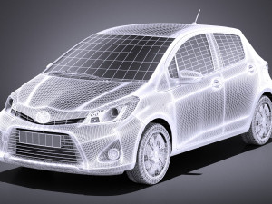 Toyota Yaris Hybrid 2014 vray Modèle 3D