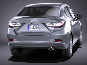 Toyota Yaris Sedan 2017 vray Modelo 3D