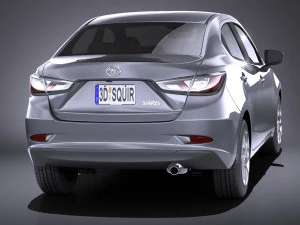 Toyota Yaris Sedan 2017 vray 3D Model