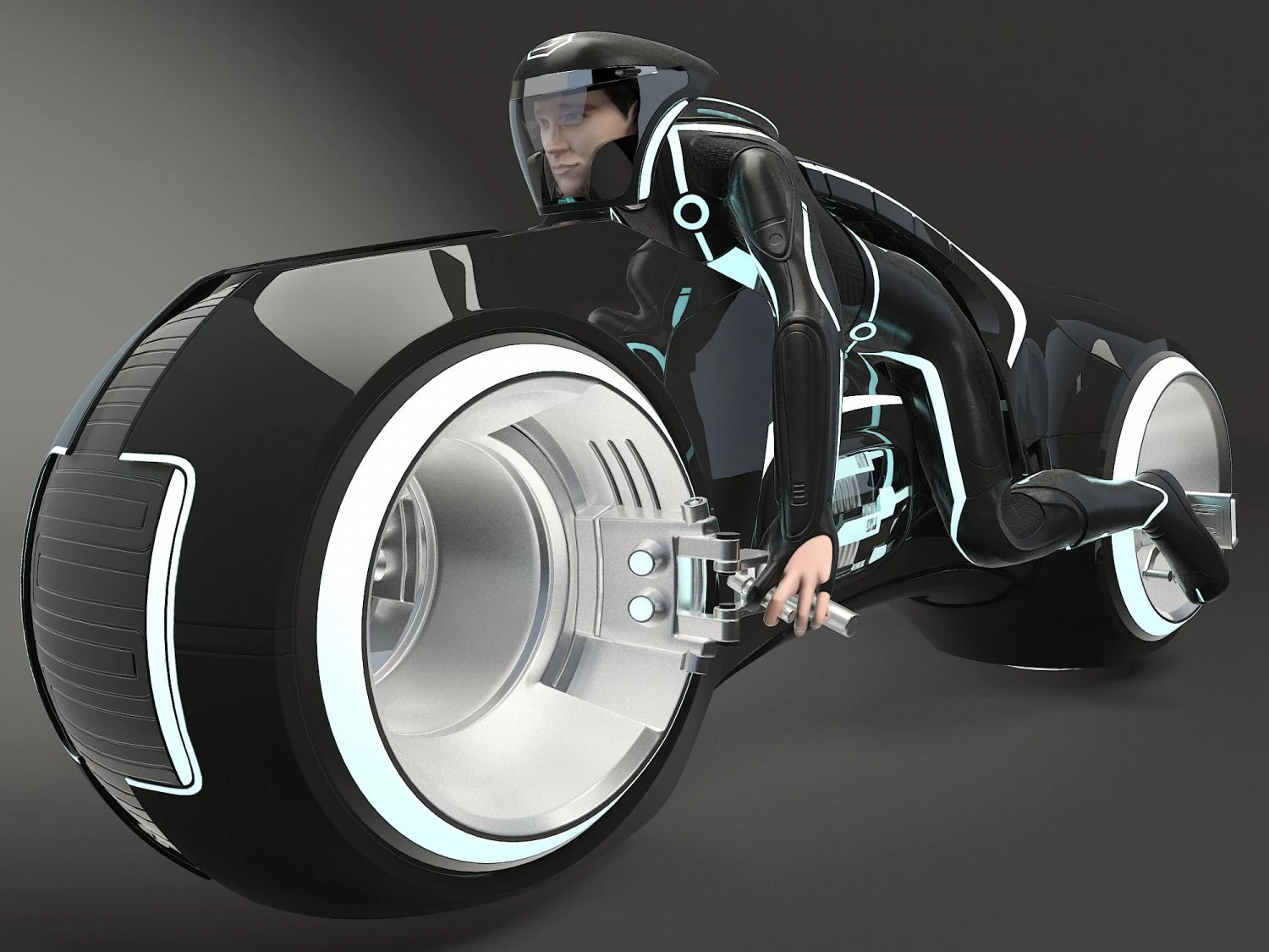 Tron Bike - Light Cycle 3D Model .c4d .max .obj .3ds .fbx .stl .blend