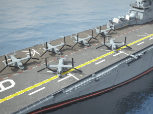 USS America LHA-6 Carrier 3D Model