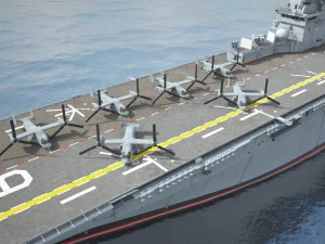 USS America LHA-6 Carrier 3D Model