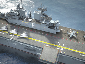 USS America LHA-6 Carrier 3D Model