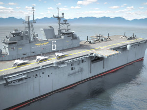 USS America LHA-6 Carrier 3D Model