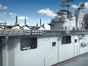 USS America LHA-6 Carrier 3D Model