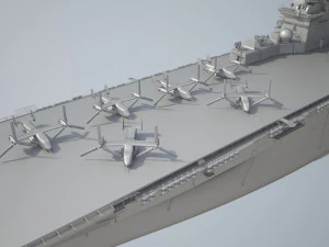 USS America LHA-6 Carrier 3D Model