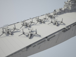 USS America LHA-6 Carrier 3D Model