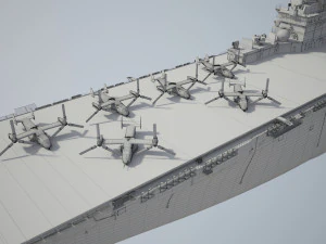 USS America LHA-6 Carrier 3D Model