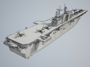 USS America LHA-6 Carrier 3D Model