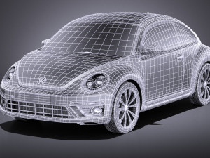 Volkswagen Beetle R-line 2014 vray Modèle 3D