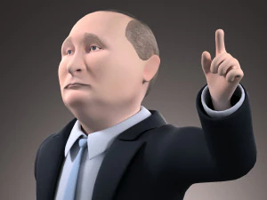Vladimir Putin Cartoon 3D Model