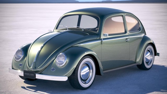 Volkswagen Beetle 1950 3D 모델 .c4d .max .obj .3ds .fbx .stl .blend