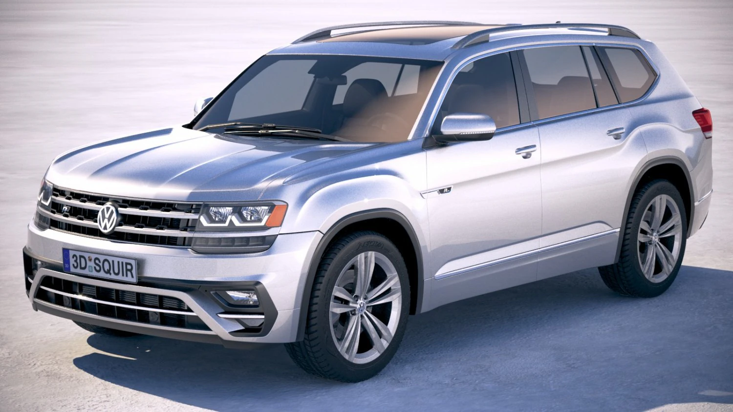 Volkswagen Atlas R-line 2018 3D Model .c4d .max .obj .3ds .fbx .stl .blend 
