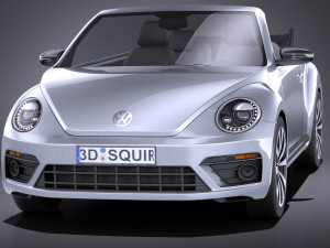 Volkswagen Beetle Convertible R-line 2015 vray Model 3D
