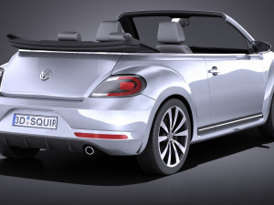 Volkswagen Beetle Convertible R-line 2015 vray Model 3D
