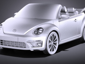 Volkswagen Beetle Convertible R-line 2015 vray Model 3D