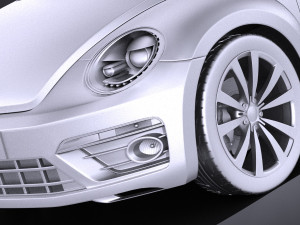 Volkswagen Beetle Convertible R-line 2015 vray Model 3D