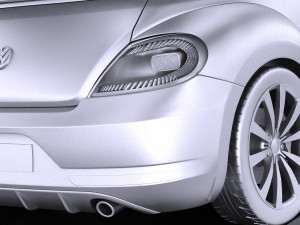 Volkswagen Beetle Convertible R-line 2015 vray Model 3D