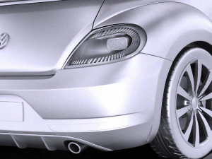 Volkswagen Beetle Convertible R-line 2015 vray 3D Model