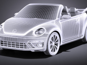 Volkswagen Beetle Convertible R-line 2015 vray Model 3D
