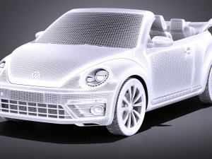 Volkswagen Beetle Convertible R-line 2015 vray Model 3D