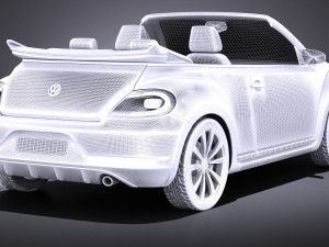 Volkswagen Beetle Convertible R-line 2015 vray Model 3D