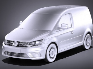 Volkswagen Caddy Cargo Van 2018 vray 3D 모델