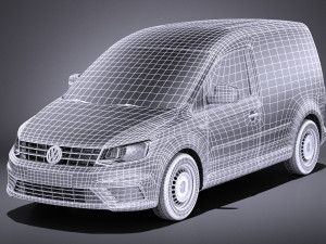 Volkswagen Caddy Cargo Van 2018 vray 3D 모델