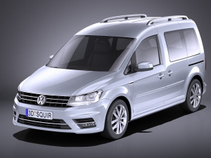 Volkswagen Caddy Passenger Van 2018 vray 3D Model