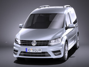 Volkswagen Caddy Passenger Van 2018 vray 3D Model