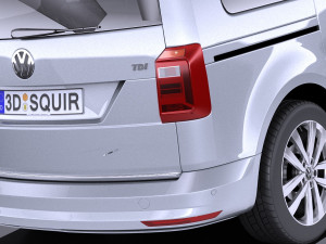 Volkswagen Caddy Passenger Van 2018 vray 3D Model