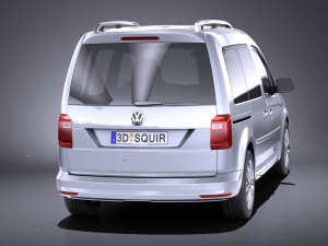 Volkswagen Caddy Passenger Van 2018 vray 3D Model