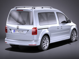 Volkswagen Caddy Passenger Van 2018 vray 3D Model