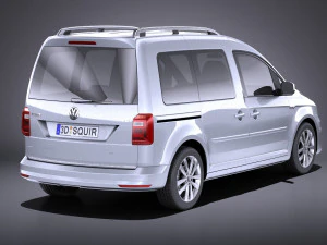 Volkswagen Caddy Passenger Van 2018 vray 3D Model