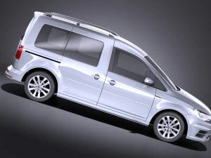 Volkswagen Caddy Passenger Van 2018 vray 3D Model
