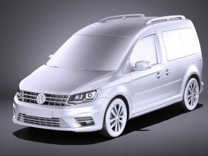 Volkswagen Caddy Passenger Van 2018 vray 3D Model