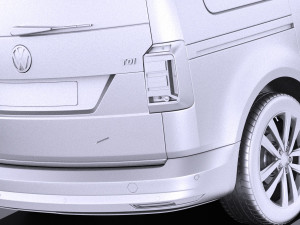 Volkswagen Caddy Passenger Van 2018 vray 3D Model