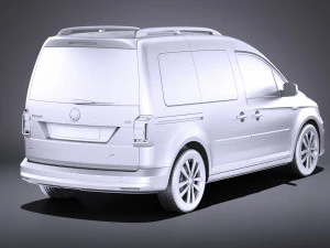 Volkswagen Caddy Passenger Van 2018 vray 3D Model