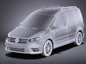 Volkswagen Caddy Passenger Van 2018 vray 3D Model